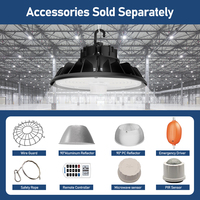 Foco Industrial LED High Bay de 100-300W, Negro, IP65, Aluminio, Garantía de 5 Años, Temperatura de Color 3000K-5000K, Regulable, para Almacén