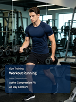 Camiseta Deportiva de Compresión de Alta Elasticidad PRO para Hombre, Camiseta de Manga Corta de Secado Rápido para Correr y Entrenamiento Físico
