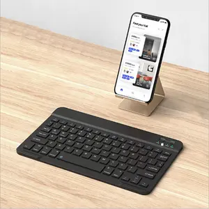 Keyboard Tablet Nirkabel 10.1 Inci, Keyboard Gigi Biru Portabel Mini Arab untuk Ponsel