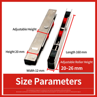 Roulette de fenêtre coulissante à double roulement, roue en nylon, cadre en acier inoxydable, largeur 12 mm, pour porte patio en PVC