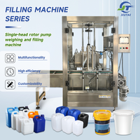 Machine de remplissage et de pesage automatique à pompe rotative à lobes simple tête pour sauces épaisses et visqueuses (mayonnaise, vinaigrette)