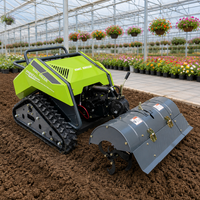 Mesin Pengolah Tanah Mini Diesel Crawler Remote Control Langsung dari Pabrik untuk Pembersihan Rumput di Berbagai Medan Pertanian