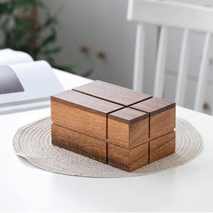 Portatovaglioli e Porta Fazzoletti in Legno di Noce Fatti a Mano all'Ingrosso, Stampati Personalizzati per Casa o Ufficio, Confezionati in Cartone - Product Image 4