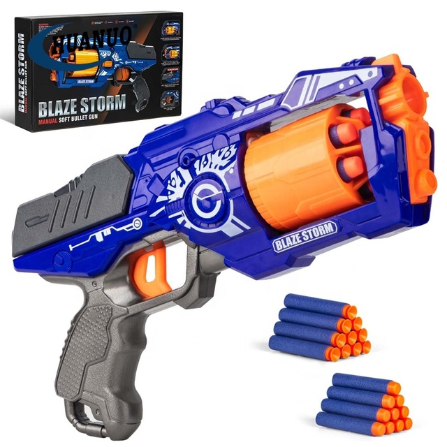 Foam Blaster Gun with Rotating Barrel Blaster Gun Toy with 20 Pcs Soft Foam Darts Kids Toy Gun
