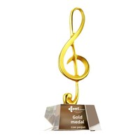 Trophée commémoratif en cristal de la série musicale « Note Syllabique » pour enfants, avec motif musical, pour les dix meilleurs chanteurs de campus - Groupe MTI Chine