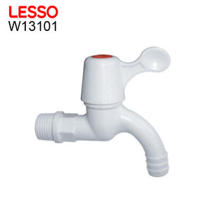 莱索可定制耐用白色DN15 20聚氯乙烯塑料加长洗衣机水龙头中国制造 - Product Image 1
