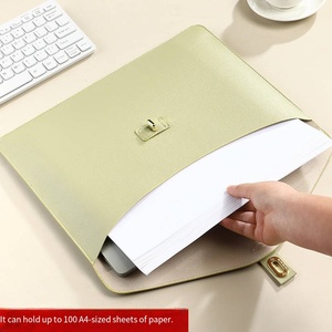 Custom Logo A4 <b>Wallet</b> File Bag PU Leather Business Magnetic Closure Document Pouch Exam paper storage File Folder Envelope - Product Image 5