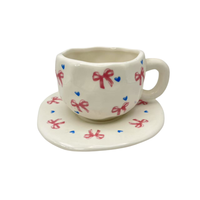Ensemble de tasses à café en céramique classique faites à la main, 300 ml, avec plateau, passe au micro-ondes, pour le lait, le café, le thé