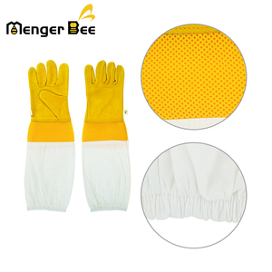 Nuevos Guantes de Apicultura Cortos de Piel de Cabra Amarilla Menger Bee BG-5 para Apicultores - Product Image 1