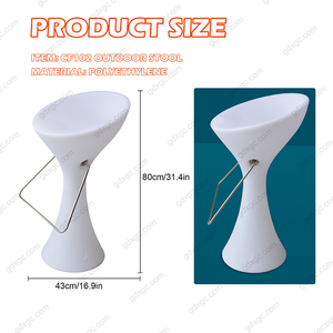 Moderne kleurveranderende LED-bartafel, rond, met gradiëntverlichting, opvouwbaar, van kunststof, cocktailtafel - Product Image 2