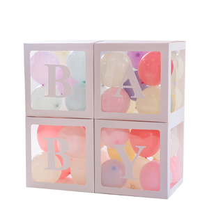<span class=keywords><strong>Ballons</strong></span> personnalisés pour bébé fille garçon, boîte en papier de décoration pour douche de bébé, boîte en cube, <span class=keywords><strong>ballons</strong></span> en acrylique transparent avec une lettre, cadeau - Product Image 3
