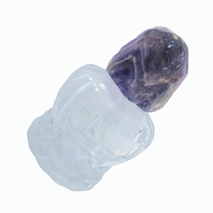 Botella de Perfume de Vidrio Morado Real con Tapa de Amatista - Product Image 6