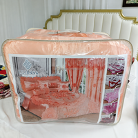 Juego de Edredón de Lujo Bordado de 12 Piezas para Boda con Cortinas a Juego, Tamaño King, OEM ODM, Venta al Por Mayor
