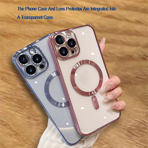 Coque de téléphone magnétique antichoc électroplaquée pour <span class=keywords><strong>iPhone</strong></span> 17 16 15 14 Air Pro Max - Product Image 5