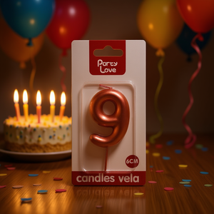 Candela Decorativa Numero 9 da 6 Cm per Torte di Compleanno - Product Image 2