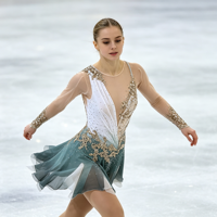 Robe de patinage artistique à dégradé blanc-vert avec strass, manches longues en maille et dos ajouré pour enfants et adultes, idéale pour les spectacles de patinage sur glace