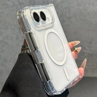 Compatible avec 18DUO Étui de téléphone pliable magnétique transparent en PC, protection intégrale anti-choc DUO