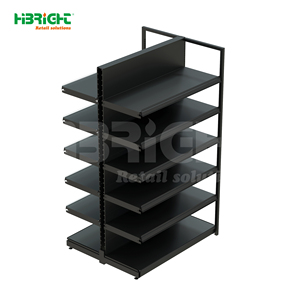 Étagère de supermarché autoportante à trois faces de style moderne avec moulures pour étiquettes - Product Image 2