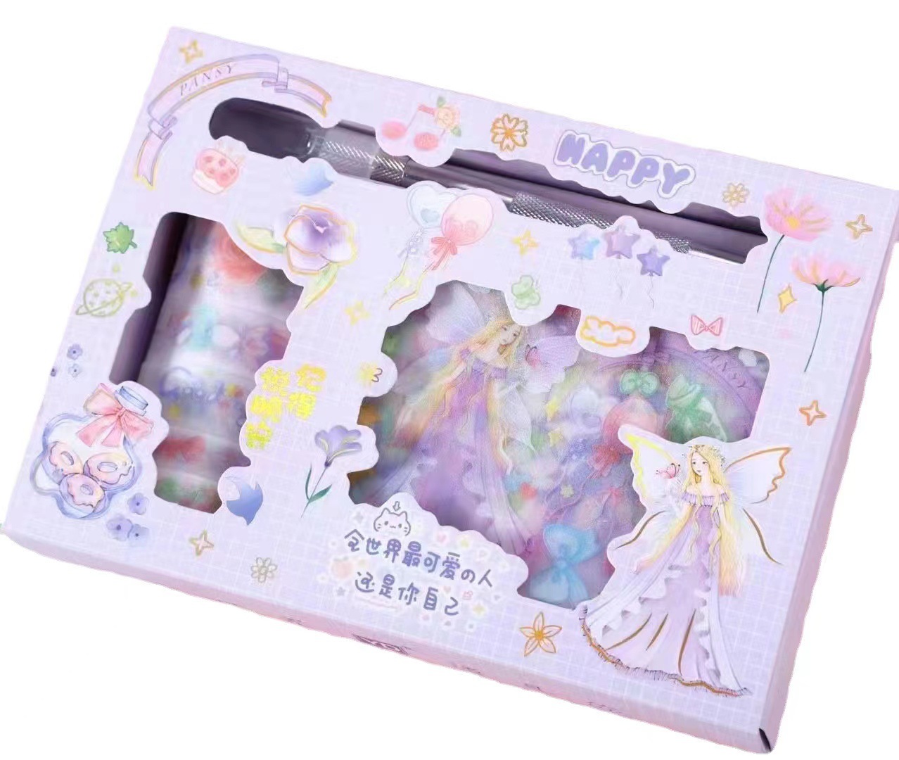 Прозрачная Эстетическая лента и наклейки в стиле ретро для девушек студенток дневник декоративная лента резак канцелярская лента