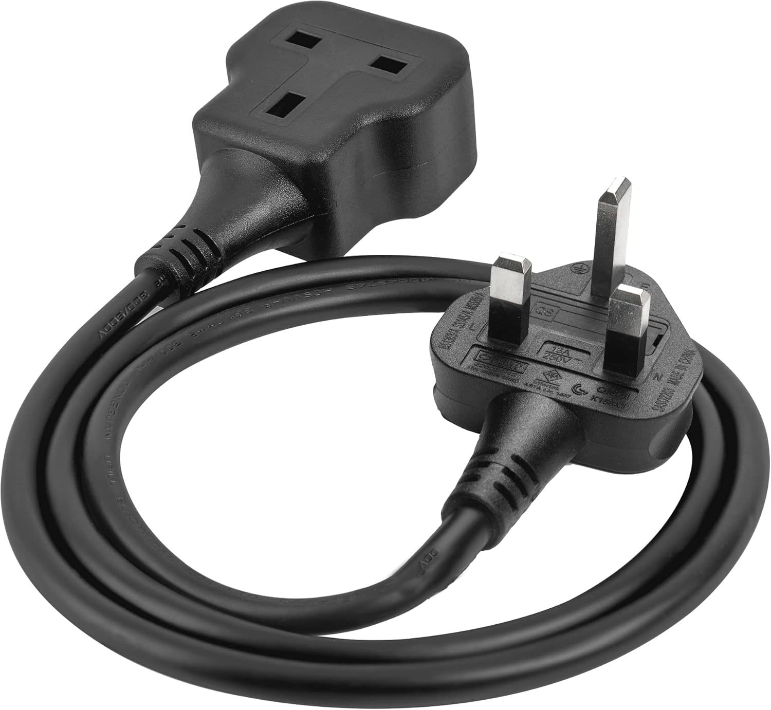 <strong>Extension</strong> <strong>Lead</strong> 0.5M/0.8/<strong>1M</strong> Travel Use 3 Pin Plug Power Strip Tough and Fireproof <strong>Single</strong> <strong>Socket</strong> <strong>Extension</strong> UK <strong>Extension</strong> Cord Black