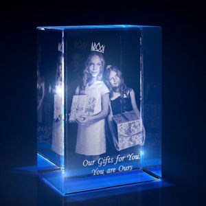 Pareja imagen 3D cristal láser cubo para recuerdo de viaje - Product Image 4