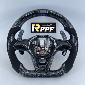 Volante de Fibra de Carbono RPPF en Oferta con Luces LED, Estilo Popular para Automóviles Volkswagen VW <span class=keywords><strong>Golf</strong></span> <span class=keywords><strong>8</strong></span> MK8 GTI <span class=keywords><strong>Golf</strong></span> <span class=keywords><strong>GTE</strong></span> 2020-2021 - Product Image 1