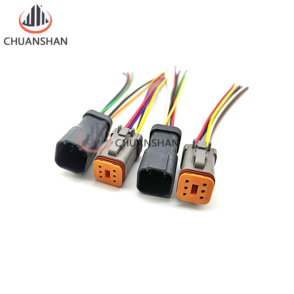 Deutsch DT06-6S /DT04-6P 6-контактный двигатель/коробка передач Водонепроницаемый Электрический разъем с тросом для автомобиля, автобуса, грузовика, экскаватора, запчасти