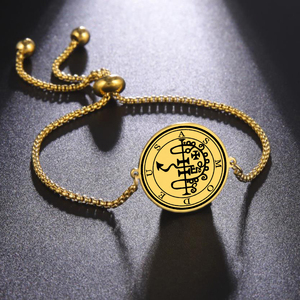Llave Menor de Salomón, Sello de Asmodeus, <span class=keywords><strong>Ars</strong></span> <span class=keywords><strong>Goetia</strong></span>, Amuleto, Talismán, Joyería, Grabado Láser, Colgante de Acero Inoxidable, Pulsera - Product Image 2