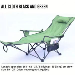 Chaise de camping et de pêche pliable d'extérieur avec dossier rétractable en alliage d'aluminium léger et portable - Product Image 4