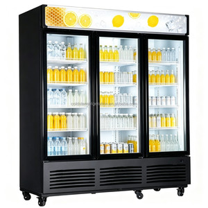 Vitrine réfrigérée verticale à trois portes avec contrôle de température stable et compresseur inférieur pour magasin de boissons - Product Image 2