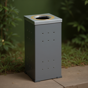 Papelera Cuadrada Zincada Pintada Oxidon 2205 R Waste <b>Bin</b> - Product Image 3