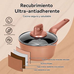 Modern <b>Ceramic</b> Marble Coated Pot <b>Pan</b> Glass Lids Bakelite Handles Non-Stick Forged Aluminum Cookware Set Gas Induction Ready Oven - Product Image 6