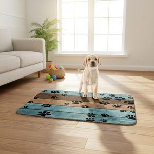 Tappetino Rettangolare per Porta con Stampa Zampa di Cane, Traspirante in Poliestere, Asciugatura Rapida, Assorbente, Antiscivolo, Motivo Animale, Lavabile a Mano, per Ingresso - Product Image 5