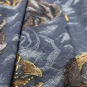 Vente en gros de tissu en maille à imprimé floral de qualité goon à bas prix avec filet en feuille d'or pour vêtement - Product Image 4