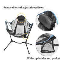 Chaise de voyage en plein air hamac balançoire pliable Portable fauteuil à bascule pliable de luxe pour Camping