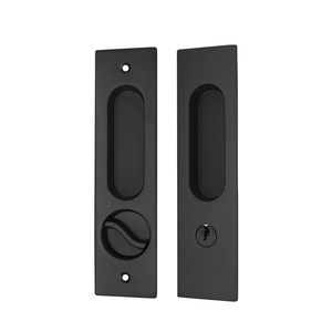 Poignée de <span class=keywords><strong>porte</strong></span> <span class=keywords><strong>coulissante</strong></span> moderne de luxe en fer et zinc, corps de serrure noir, installation facile, garantie 3 ans, conception ambidextre pour - Product Image 1
