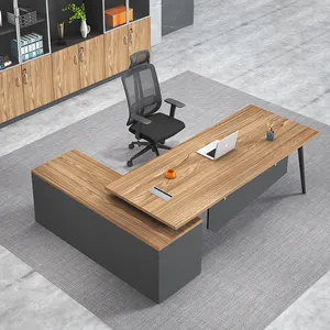 ZITAI OEM custom made wooden panel Office furniture executive manager desk modern boss table L shape director CEO table desk