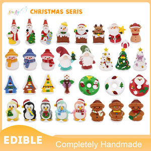 Snowman Cây giáng sinh hình handmade đường 3D Bánh toppers Nhà cung cấp món tráng miệng <span class=keywords><strong>cupcake</strong></span> trang trí ăn được - Product Image 3
