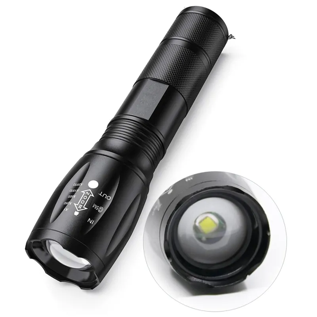 Custom Logo High Power T6 LED Tactical Flashlight Rechargeable IP65 Waterproof Torch Light Emergency Long Range Aluminum Lantern