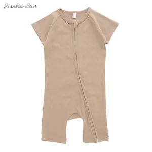 New design Hot sale Baby Boys' Short Sleeve Rompers 100% Organic Kid Cotton One-Piece Coverall