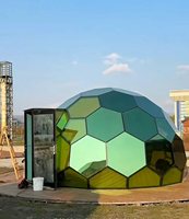 Grande Maison d'hôtes de camping panoramique à grande échelle, Maison bulle à dôme en verre, Pod mobile transparent à 360° pour l'observation des étoiles, pour la recherche éducative AsyvA