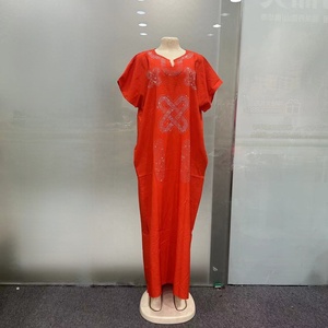 2025 nueva moda verano caliente diamante nacional Color sólido personalizado <span class=keywords><strong>Buba</strong></span> África poliéster de talla grande vestido de mujer bordado - Product Image 5