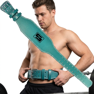 Ceinture de musculation personnalisée, robuste, à double boucle, antidérapante, en cuir de vachette véritable, pour la musculation, l'entraînement et le fitness - Product Image 1