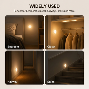 Luz Nocturna LED Redonda con Sensor de Movimiento, 3500K Blanco Cálido, Antideslumbrante, para Dormitorio, Pasillo, Armario - Product Image 3