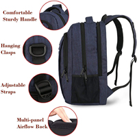 Sac à dos unisexe élégant de style coréen, résistant à l'eau, en polyester Oxford, pour ordinateur portable, design décontracté pour les étudiants et les voyageurs