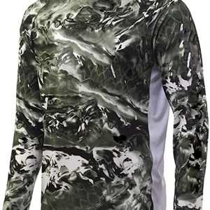Camiseta de Pesca Personalizada con Protección Solar UPF 50+ para Hombre, 95% Poliéster, 5% Elastano, Fresca, de Manga Larga, con Capucha y Protección para el Cuello - Product Image 6