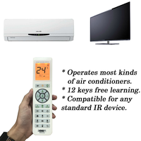 Control remoto universal inteligente inalámbrico 2 en 1 para aire acondicionado y TV, con funciones de aprendizaje y códigos fijos, de plástico, ¡en oferta!