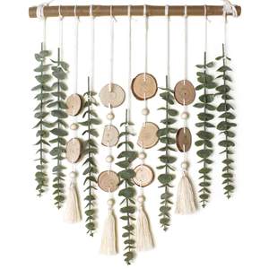 Décoration murale en feuilles d'eucalyptus nordique, tissée à la main, pour la décoration de la pièce, simulation de plantes vertes. - Product Image 1