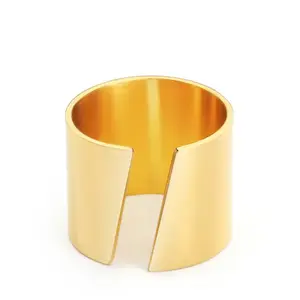 Punk Simple Ring Gold Farbe Edelstahl Minimalist ische geometrische Fingerringe für Frauen Modeschmuck.