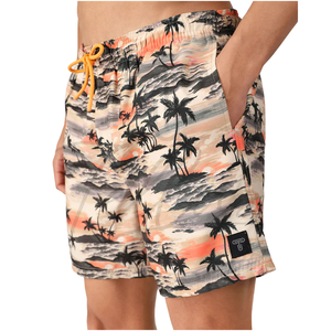 <b>Men's</b> Tropical Print Board Shorts Quick Dry Swim <b>Trunks</b> With Pockets Mid Rise Drawstring Casual Beachwear - Product Image 1